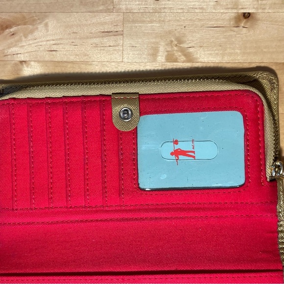 HOBO Gold Tone Leather Zipper Around Wallet - Picture 4 of 9